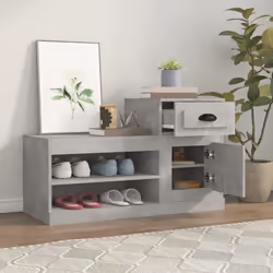 Scarpiera Grigio Cemento 100x42x60 cm in Legno Multistratocod mxl 127074 - Vista aggiuntiva 3