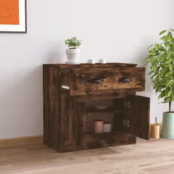 vidaXL Credenza Rovere Fumo 70x35,5x67,5 cm in Legno Multistrato - Vista aggiuntiva 3