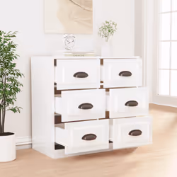 Credenza Bianco Lucido 70x35,5x67,5 cm in Legno Multistratocod mxl 126242
