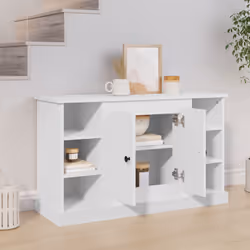 vidaXL Credenza Bianca 100x35,5x60 cm in Legno Multistrato - Vista aggiuntiva 3