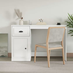 Scrivania con Cassetto Bianca 115x50x75 cm in Legno Multistrato Vidaxl 17420