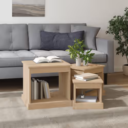 vidaXL Tavolini da Salotto 3 pz Rovere Sonoma in Legno Multistrato - Vista aggiuntiva 3