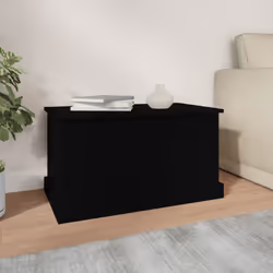 vidaXL Contenitore Portaoggetti Nero 70x40x38 cm Legno Multistrato - Vista aggiuntiva 3