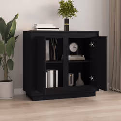 Credenza Nera 80x34x75 cm in Legno Multistratocod mxl 105894 - Vista aggiuntiva 3