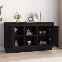 vidaXL Credenza Nera 102x35x60 cm in Legno Multistrato - Vista aggiuntiva 3
