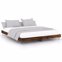 vidaXL Giroletto senza Materasso Rovere Fumo 200x200 cm in Truciolato - Vista aggiuntiva 2