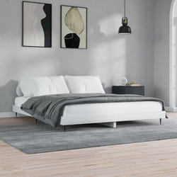 Letto adulto, Giroletto, Letto matrimonial Bianco Lucido 160x200 cm in Legno Multistrato Vidaxl