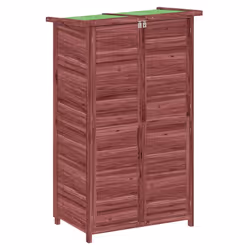 Rimessa da Giardino Moka 83x57x140 cm in Legno Massello di Pinocod mxl 103794 - Vista aggiuntiva 2