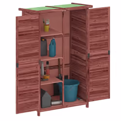 Rimessa da Giardino Moka 83x57x140 cm in Legno Massello di Pinocod mxl 103794 - Vista aggiuntiva 3