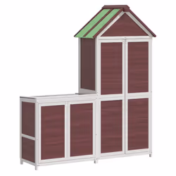 Set Rimessa Attrezzi da Giardino 2pz Moka Legno Massello Pinocod mxl 129209 - Vista aggiuntiva 2
