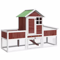 Conigliera Moka 170x63x113 cm in Legno Massello di Pinocod mxl 94368 - Vista aggiuntiva 2