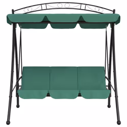 Panca a Dondolo con Baldacchino Verde 198 cm Tessuto e Acciaiocod mxl 102399 - Vista aggiuntiva 3