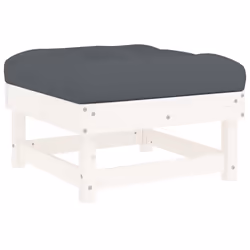 Poggiapiedi da Giardino con Cuscino Legno Massello Pino Biancocod mxl 128307 - Vista aggiuntiva 2