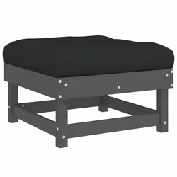 Poggiapiedi da Giardino con Cuscino Legno Massello Pino Grigiocod mxl 80429 - Vista aggiuntiva 2