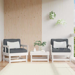 2 pz Sedie da Giardino con Cuscini, Poltrona da Giardino Legno Massello di Pino Bianco Vidaxl