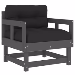 Sedie da Giardino con Cuscini 2pz Legno Massello di Pino Grigiocod mxl 104274 - Vista aggiuntiva 3