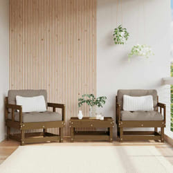 2 pz Sedie da Giardino con Cuscini, Poltrona da Giardino Legno Massello di Pino Miele Vidaxl