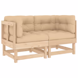 Divani Angolari con Cuscini 2 pz in Legno Massello di Pinocod mxl 79033 - Vista aggiuntiva 2
