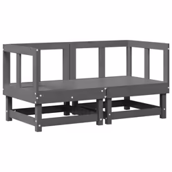 Divani Angolari con Cuscini 2 pz Legno Massello di Pino Grigiocod mxl 79128 - Vista aggiuntiva 3