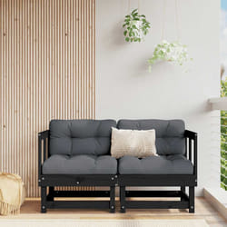 Divani Angolari con Cuscini 2 pz Legno Massello di Pino Nerocod mxl 121116