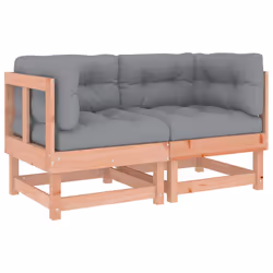 vidaXL Divani Angolari con Cuscini 2 pz in Legno Massello di Douglas - Vista aggiuntiva 2
