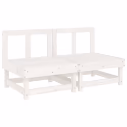 Divani Centrali con Cuscini 2 pz Legno Massello di Pino Biancocod mxl 102942