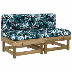 Divani Centrali con Cuscini 2 pz in Legno Impregnato di Pinocod mxl 127338 - Vista aggiuntiva 2