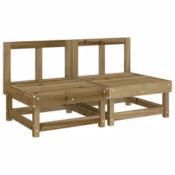 Divani Centrali con Cuscini 2 pz in Legno Impregnato di Pinocod mxl 127338 - Vista aggiuntiva 3