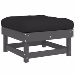 Poggiapiedi Giardino con Cuscini 2pz Legno Massello Pino Grigiocod mxl 103993 - Vista aggiuntiva 3