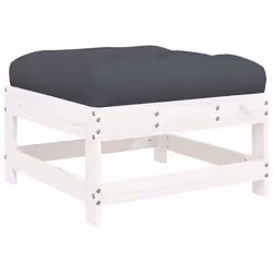 Poggiapiedi da Giardino con Cuscino Legno Massello Pino Biancocod mxl 107099 - Vista aggiuntiva 2