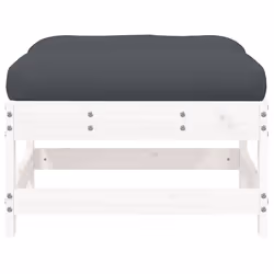 Poggiapiedi da Giardino con Cuscino Legno Massello Pino Biancocod mxl 107099 - Vista aggiuntiva 3