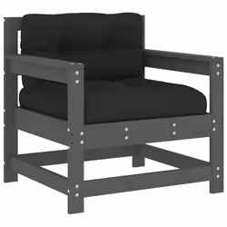Sedie da Giardino con Cuscini 2pz Legno Massello di Pino Grigiocod mxl 131095 - Vista aggiuntiva 3