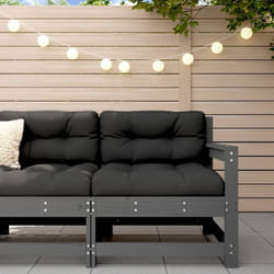 Sedia da Giardino con Cuscini in Legno Massello di Pino Grigio Vidaxl 7073
