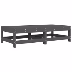 Poggiapiedi Giardino con Cuscini 2pz Legno Massello Pino Grigiocod mxl 131068 - Vista aggiuntiva 3