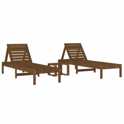 Lettini con Tavolino 2 pz Miele in Legno Massello di Pinocod mxl 107938