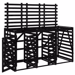 Copribidone Triplo Nero in Legno Massello di Pinocod mxl 79025 - Vista aggiuntiva 2