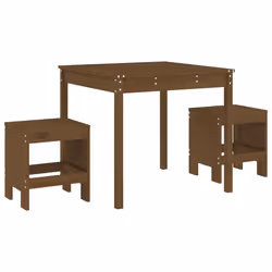 Set da Bistrot da Giardino 3 pz Miele in Legno Massello di Pinocod mxl 83639 - Vista aggiuntiva 2