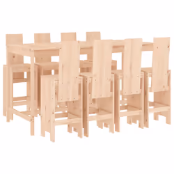 Set Bar da Giardino 9 pz in Legno Massello di Pinocod mxl 107636 - Vista aggiuntiva 2