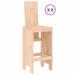 Set Bar da Giardino 9 pz in Legno Massello di Pinocod mxl 107636 - Vista aggiuntiva 3
