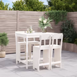 Set Bar da Giardino 5 pz Bianco in Legno Massello di Pinocod mxl 131620