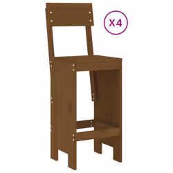 Set Bar da Giardino 5 pz Miele in Legno Massello di Pinocod mxl 107641 - Vista aggiuntiva 3