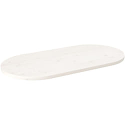 Piano Tavolo, Vassoi da tavola Rettangolare Bianco 100x50x2, 5 cm Legno Massello di Pino Ovale vidaXL