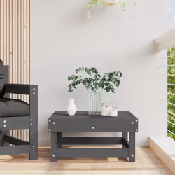 Poggiapiedi da Giardino Grigio in Legno Massello di Pinocod mxl 84831 - Vista aggiuntiva 3