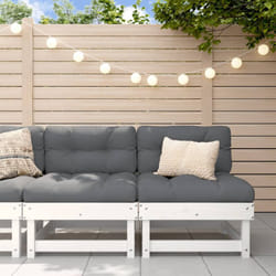 Divani Centrali da Giardino 2 pz Bianchi Legno Massello di Pino Vidaxl 81379