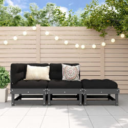 Set Salotto da Giardino 3 pz Grigio in Legno Massello di Pino Vidaxl