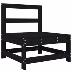 Divano Centrale da Giardino Nero in Legno Massello di Pinocod mxl 132549