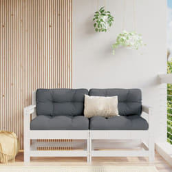 Divani Angolari da Giardino 2 pz Bianchi Legno Massello di Pino Vidaxl 96237