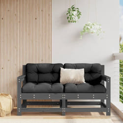 Divani Angolari da Giardino 2 pz Grigi Legno Massello di Pino Vidaxl 54463