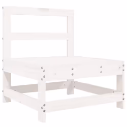 Divani Centrali da Giardino 2 pz Bianchi Legno Massello di Pinocod mxl 108611