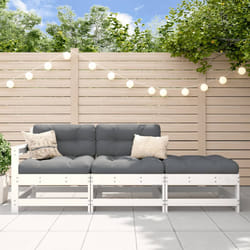 Set Salotto da Giardino 3 pz Bianco in Legno Massello di Pinocod mxl 108622